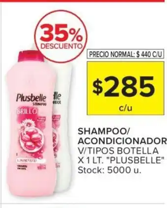 Carrefour Plusbelle Shampoo/Acondicionador V/Tipos Botella x 1 Lt. oferta