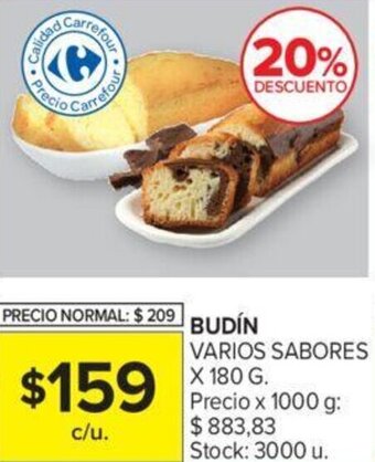 Carrefour Budín Varios Sabores x 180 g oferta