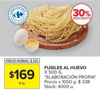 Carrefour Elaboración Propia Fusiles Al Huevo x 500 g oferta
