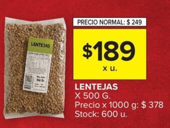 Carrefour Lentejas x 500 g oferta