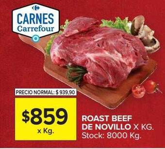 Carrefour Roast Beef De Novillo X Kg oferta
