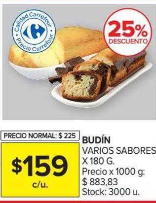 Carrefour Budín Varios Sabores 25% Descuento oferta