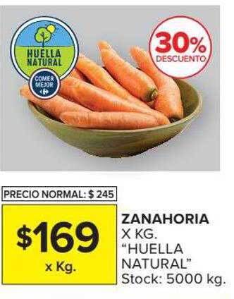 Carrefour Market Zanahoria X Kg Huella Natural 30% Descuento oferta