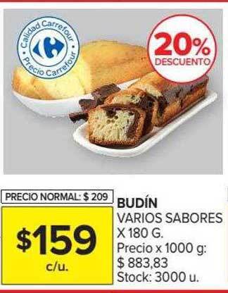 Carrefour Market Budín Varios Sabores 20% Descuento oferta