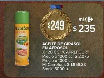Carrefour Aceite De Girasol En Aerosol Carrefour oferta