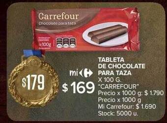 Carrefour Tableta De Chocolate Para Taza Carrefour oferta