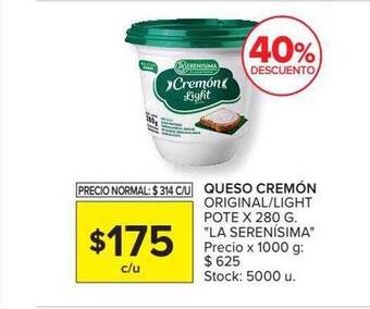 Carrefour Queso Cremón Original Light La Serenisima 40% Descuento oferta