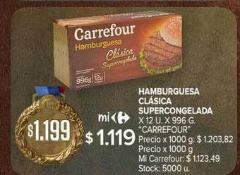 Carrefour Hamburguesa Clasica Supercongelada Carrefour oferta