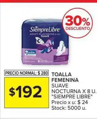 Carrefour Market Toalla Femenina Suave Nocturna Siempre Libre 30% Descuento oferta