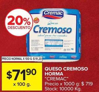 Carrefour Market Queso Cremoso Horma Cremac 20% Descuento oferta
