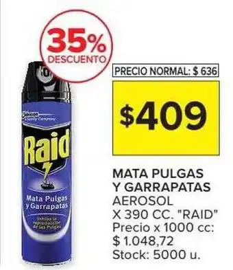 Carrefour Market Mata Pulgas Y Garrapatas Aerosol Raid 35% Descuento oferta