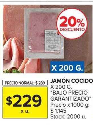 Carrefour Market Jamón Cocido Bajo Precio Garantizado 20% Descuento oferta
