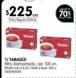 Jumbo Té negro taraguí 100 un oferta