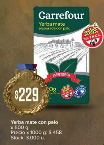 Carrefour Carrefour Yerba mate con palo x 500 g oferta