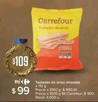 Carrefour Carrefour Tostadas de arroz aireadas x 110 g oferta