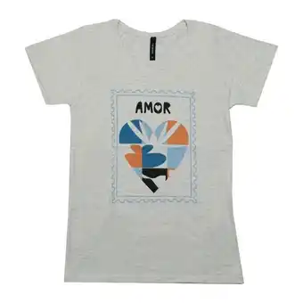 Coto Remera mujer manga corta estampada melange talle s oferta