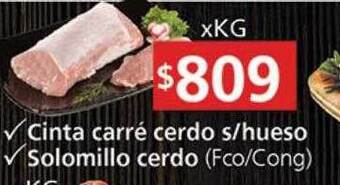 Supermercados Aiello Cinta Carré Cerdo S Hueso Solomillo Cerdo oferta