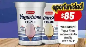 Almacor Yogurisimo Yogur Firme Entero Vainilla Frutilla oferta