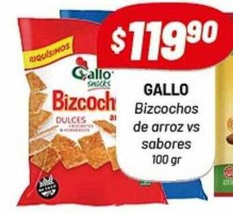 Almacor Gallo Bizcochos De Arroz Vs Sabores oferta