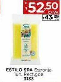 Hipermay Estilo Spa Esponja Rect Gde oferta
