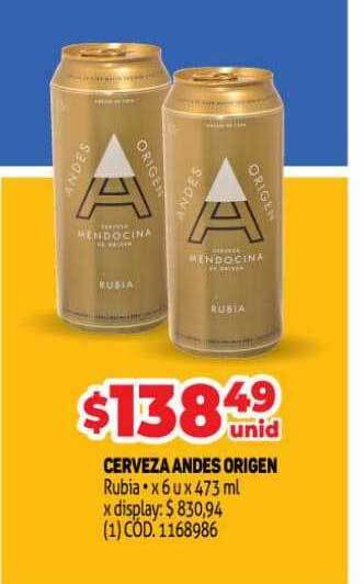 Makro Cerveza Andes Origen oferta