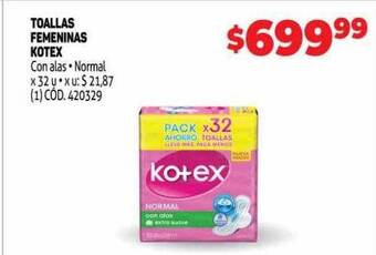 Makro Toallas Femeninas Kotex oferta