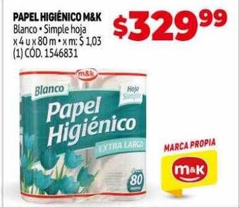 Makro Papel Higiénico M&k oferta