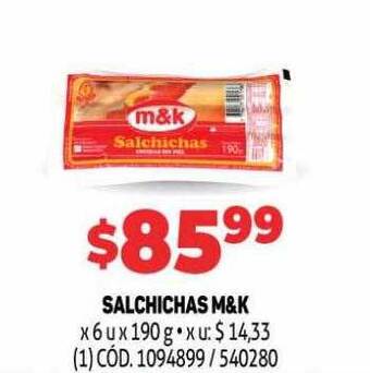 Makro Salchichas M&k oferta