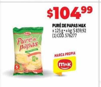 Makro Puré De Papas M&k oferta