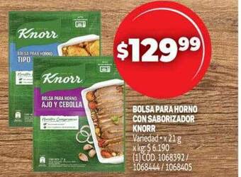 Makro Bolsa Para Horno Con Saborizador Knorr oferta