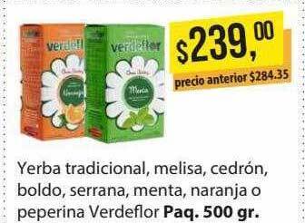 Supermercados Damesco Yerba Tradicional Melisa Cedrón Boldo Serrana Menta Naranja O Peperina Verdeflor oferta
