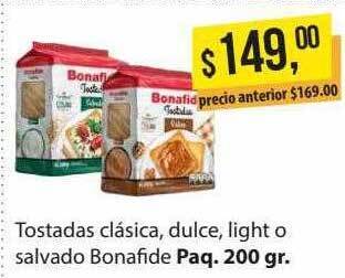 Supermercados Damesco Tostadas Clásica Dulce Light O Salvado Bonafide oferta