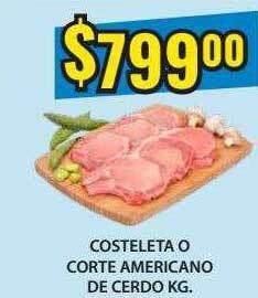 Supermercados Damesco Costeleta O Corte Americano De Cerdo oferta