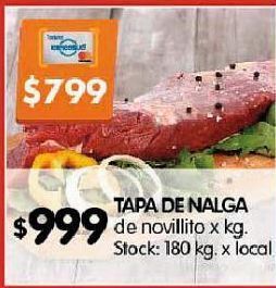 Disco Tapa de nalga de novillito x kg oferta