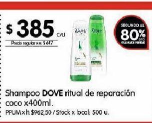 Disco Shampoo dove x 400ml oferta