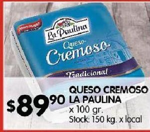 Disco Queso cremoso la paulina x 100g oferta