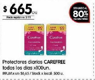 Disco Protectores femeninos carefree x 100un oferta