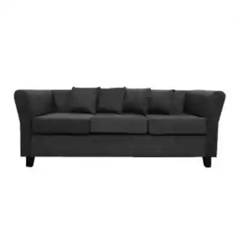 Sommier Center Sillón 3 cuerpos squad ícaro tela chenille negro oferta