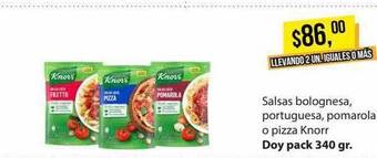 Supermercados Damesco Salsas Bolognesa Portuguesa Pomarola O Pizza Knorr oferta