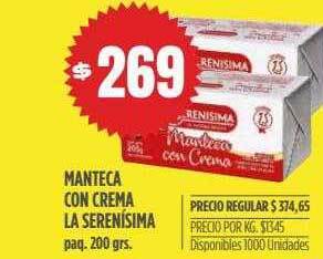 Supermercados Vea Manteca Con Crema La Serenísima oferta