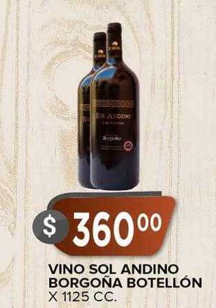 Supermercados Mayor Vino Sol Andino Borgoña Botellón oferta