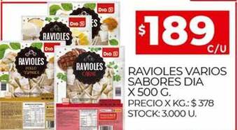 Supermercados DIA Ravioles Varios Sabores Dia oferta