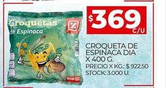 Supermercados DIA Croqueta De Espinaca Dia oferta