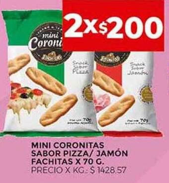 Mini Coronitas Sabor Pizza Jamón Fachitas