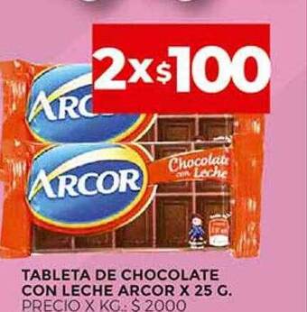 Supermercados DIA Tableta De Chocolate Con Leche Arcor oferta