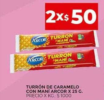 Supermercados DIA Turrón De Caramelo Con Maní Arcor oferta