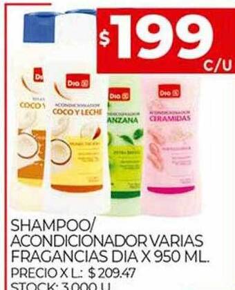 Supermercados DIA Shampoo Acondicionador Varias Fragancias Dia oferta