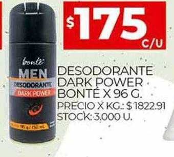 Supermercados DIA Desodorante Dark Power Bonté oferta