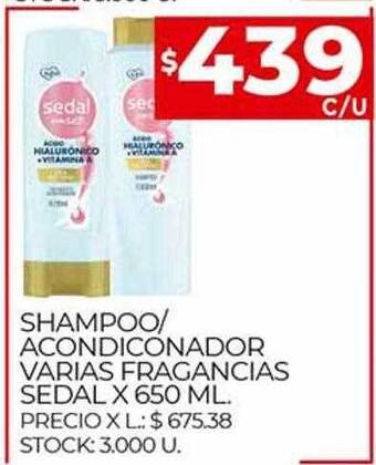 Supermercados DIA Shampoo Acondicionador Varias Fragancias Sedal oferta