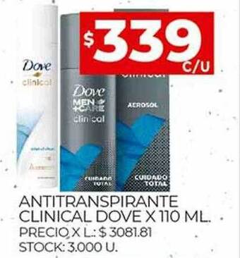 Supermercados DIA Antitranspirante Clinical Dove oferta